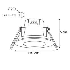QAZQA Gartenbeleuchtung|Badezimmerlampen*Set aus 3 badezimmer Einbaustrahlern rund LED 5W wasserdicht - Blanca