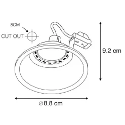 QAZQA Einbaustrahler|Wohnzimmerlampen*Set aus 3 Einbaustrahlern weiß rund - Dept