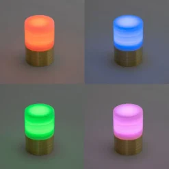 QAZQA Gartenbeleuchtung|Led-Außenleuchten*Set aus 12 goldenen RGBW wiederaufladbaren Tischleuchten inkl. Ladestation - Alessia