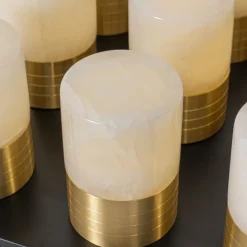 QAZQA Gartenbeleuchtung|Led-Außenleuchten*Set aus 12 goldenen RGBW wiederaufladbaren Tischleuchten inkl. Ladestation - Alessia