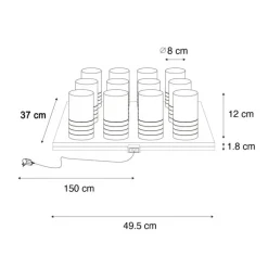 QAZQA Gartenbeleuchtung|Led-Außenleuchten*Set aus 12 goldenen RGBW wiederaufladbaren Tischleuchten inkl. Ladestation - Alessia