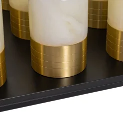 QAZQA Gartenbeleuchtung|Led-Außenleuchten*Set aus 12 goldenen RGBW wiederaufladbaren Tischleuchten inkl. Ladestation - Alessia