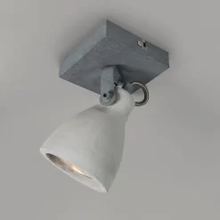 QAZQA Wandstrahler|Deckenstrahler*Set aus 2 industriellen Spots grau Beton 1-Flammig - Creto