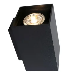 QAZQA Schlafzimmerlampen|Küchenlampen*Set aus 2 modernen Wandlampen schwarz quadratisch - Sandy