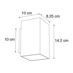 QAZQA Schlafzimmerlampen|Küchenlampen*Set aus 2 modernen Wandlampen schwarz quadratisch - Sandy