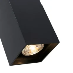 QAZQA Schlafzimmerlampen|Küchenlampen*Set aus 2 modernen Wandlampen schwarz quadratisch - Sandy