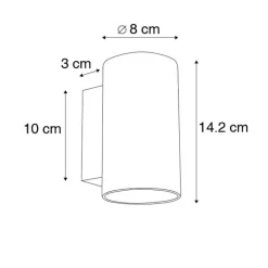QAZQA Schlafzimmerlampen|Küchenlampen*Set aus 2 modernen Wandleuchten schwarz rund - Sandy