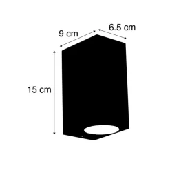 QAZQA Gartenbeleuchtung|Außenwandleuchten*Set aus 2 modernen Wandleuchten schwarz 2-flammig IP44 - Baleno
