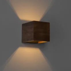 QAZQA Smarte Wandleuchten|Wandleuchten*Set aus 2 Smart Wandleuchten Nussbaumholz Inkl. Wifi G9 - Transfer