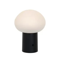 QAZQA Gartenbeleuchtung|Led-Außenleuchten*Set aus 2 wiederaufladbaren LED-Tischlampen Pilz Schwarz - Louise