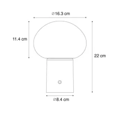 QAZQA Gartenbeleuchtung|Led-Außenleuchten*Set aus 2 wiederaufladbaren LED-Tischlampen Pilz Schwarz - Louise