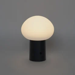 QAZQA Gartenbeleuchtung|Led-Außenleuchten*Set aus 2 wiederaufladbaren LED-Tischlampen Pilz Schwarz - Louise