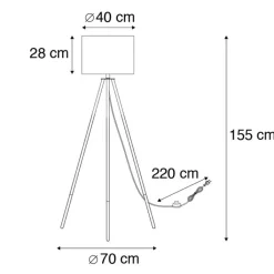 QAZQA Lampen Für Dein Homeoffice|Tischlampen*Set aus schwarzer Tischleuchte und Stehleuchte mit Schirm - Pip