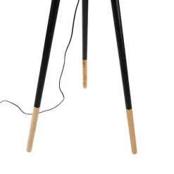 QAZQA Lampen Für Dein Homeoffice|Tischlampen*Set aus schwarzer Tischleuchte und Stehleuchte mit Schirm - Pip