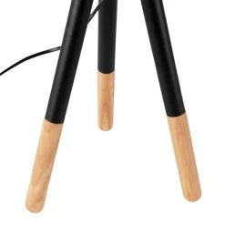 QAZQA Lampen Für Dein Homeoffice|Tischlampen*Set aus schwarzer Tischleuchte und Stehleuchte mit Schirm - Pip