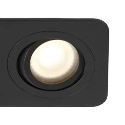 QAZQA Badezimmerlampen|Außenstrahler*Set mit 6 abgerundeten Einbaustrahlern schwarz GU10 50mm schwenkbar und neigbar IP44 2-flammig - Alberto