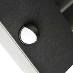 QAZQA Gartenbeleuchtung|Außenleuchten Mit Sensor*Set mit 2 Außenwandlampen schwarz mit Bewegungsmelder - Rotterdam