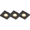 QAZQA Gartenbeleuchtung|Badezimmerlampen*Set mit 3 Bad-Downlights schwarz IP44 - Xena Square
