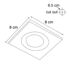 QAZQA Gartenbeleuchtung|Badezimmerlampen*Set mit 3 Bad-Downlights schwarz IP44 - Xena Square