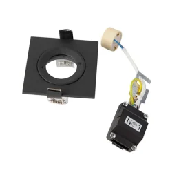 QAZQA Gartenbeleuchtung|Badezimmerlampen*Set mit 3 Bad-Downlights schwarz IP44 - Xena Square
