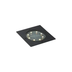 QAZQA Gartenbeleuchtung|Led-Außenleuchten*Set mit 6 Bodeneinbaustrahlern Schwarz Quadratisch inkl. LED IP65 Solar - Terry
