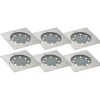 QAZQA Gartenbeleuchtung|Led-Außenleuchten*Set mit 6 Bodeneinbaustrahlern Aluminium Quadratisch inkl. LED IP65 Solar - Terry