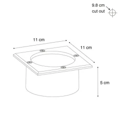 QAZQA Gartenbeleuchtung|Led-Außenleuchten*Set mit 6 Bodeneinbaustrahlern Aluminium Quadratisch inkl. LED IP65 Solar - Terry