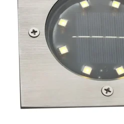 QAZQA Gartenbeleuchtung|Led-Außenleuchten*Set mit 6 Bodeneinbaustrahlern Aluminium Quadratisch inkl. LED IP65 Solar - Terry
