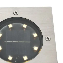 QAZQA Gartenbeleuchtung|Led-Außenleuchten*Set mit 6 Bodeneinbaustrahlern Aluminium Quadratisch inkl. LED IP65 Solar - Terry