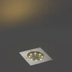 QAZQA Gartenbeleuchtung|Led-Außenleuchten*Set mit 6 Bodeneinbaustrahlern Aluminium Quadratisch inkl. LED IP65 Solar - Terry