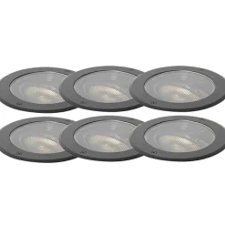 QAZQA Gartenbeleuchtung|Bodenstrahler Außen*Set mit 6 Bodenpunktwarzen AR111 einstellbar IP65 - Delux Honey