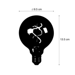 LUEDD Preisvorteil Auf Leuchtmittel|Led Lampen*Set mit 5 dimmbaren E27 LED Spiral Filament Glühbirnen G95 Rauch 3W 95lm 1800K
