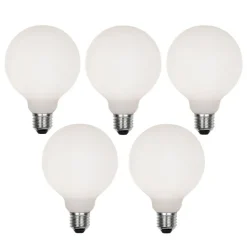 LUEDD Preisvorteil Auf Leuchtmittel|Led Lampen*Set mit 5 dimmbaren E27 LED-Glühbirnen G95 Matt 4W 430lm 2200-4000K
