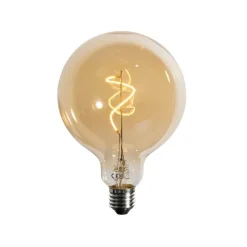 LUEDD Preisvorteil Auf Leuchtmittel|Filament Lampen*Set mit 5 dimmbaren E27 LED-Glühbirnen Spiralfilament Gold G125 4W 270 lm 2700K
