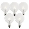 LUEDD Preisvorteil Auf Leuchtmittel|Filament Lampen*Set mit 5 dimmbaren E27 LED-Glühbirnen G125 5W 450 lm 3000K
