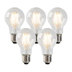 LUEDD Preisvorteil Auf Leuchtmittel|Filament Lampen*Set mit 5 dimmbaren E27 LED-Lampen Klarglas 4W 320 lm 2200K