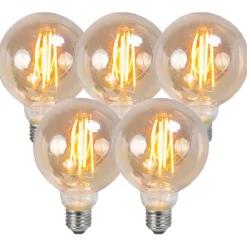 LUEDD Preisvorteil Auf Leuchtmittel|Filament Lampen*Set mit 5 dimmbaren E27-LED-Filament-Rauchlampen 5 W 380 lm 2200 K