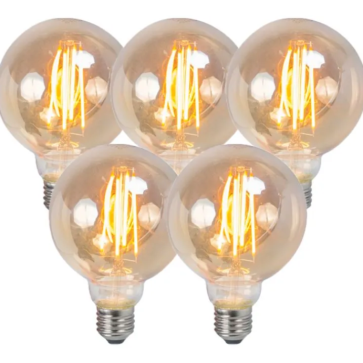 LUEDD Preisvorteil Auf Leuchtmittel|Filament Lampen*Set mit 5 dimmbaren E27-LED-Filament-Rauchlampen 5 W 380 lm 2200 K