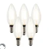 LUEDD Preisvorteil Auf Leuchtmittel|Filament Lampen*Set mit 5 dimmbaren E14-LED-Kerzenlampen B35 klar 3W 250 lm 2700K
