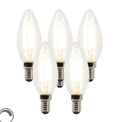 LUEDD Preisvorteil Auf Leuchtmittel|Filament Lampen*Set mit 5 dimmbaren E14-LED-Kerzenlampen B35 klar 3W 250 lm 2700K