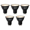 LUEDD Preisvorteil Auf Leuchtmittel|Led Lampen*Set mit 5 dimmbaren GU10 LED-Glühbirnen Schwarz 7W 430 lm 2700K