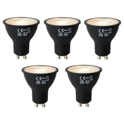 LUEDD Preisvorteil Auf Leuchtmittel|Led Lampen*Set mit 5 dimmbaren GU10 LED-Glühbirnen Schwarz 7W 430 lm 2700K