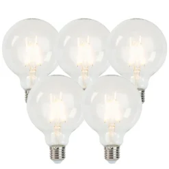LUEDD Preisvorteil Auf Leuchtmittel|Filament Lampen*Set mit 5 dimmbaren LED-Lampen E27 G95 5W 470 lm 2700K
