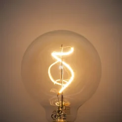 LUEDD Preisvorteil Auf Leuchtmittel|Filament Lampen*Set mit 5 E27 dimmbare LED Spiral Filament G95 4W 270lm 2200K