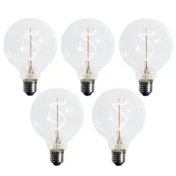LUEDD Preisvorteil Auf Leuchtmittel|Filament Lampen*Set mit 5 E27 dimmbare LED Spiral Filament G95 4W 270lm 2700K