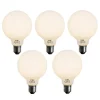 LUEDD Preisvorteil Auf Leuchtmittel|Led Lampen*Set mit 5 E27 dimmbare LED-Glühbirne Opal G95 5W 450lm 2700K