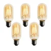 LUEDD Preisvorteil Auf Leuchtmittel|Filament Lampen*Set mit 5 E27 dimmbare LED-Lampe Gold T45 4W 300 lm 2200K