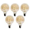 LUEDD Preisvorteil Auf Leuchtmittel|Filament Lampen*Set mit 5 E27 dimmbare LED-Spirale Filament G95 4W 270lm 2700K