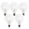LUEDD Preisvorteil Auf Leuchtmittel|Filament Lampen*Set mit 5 E27 dimmbare LED-Spiral-Glühfadenlampe G125 5W 450lm 2200K