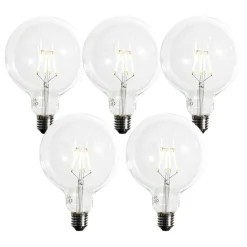 LUEDD Preisvorteil Auf Leuchtmittel|Filament Lampen*Set mit 5 E27 dimmbare LED-Spiral-Glühfadenlampe G125 5W 450lm 2200K